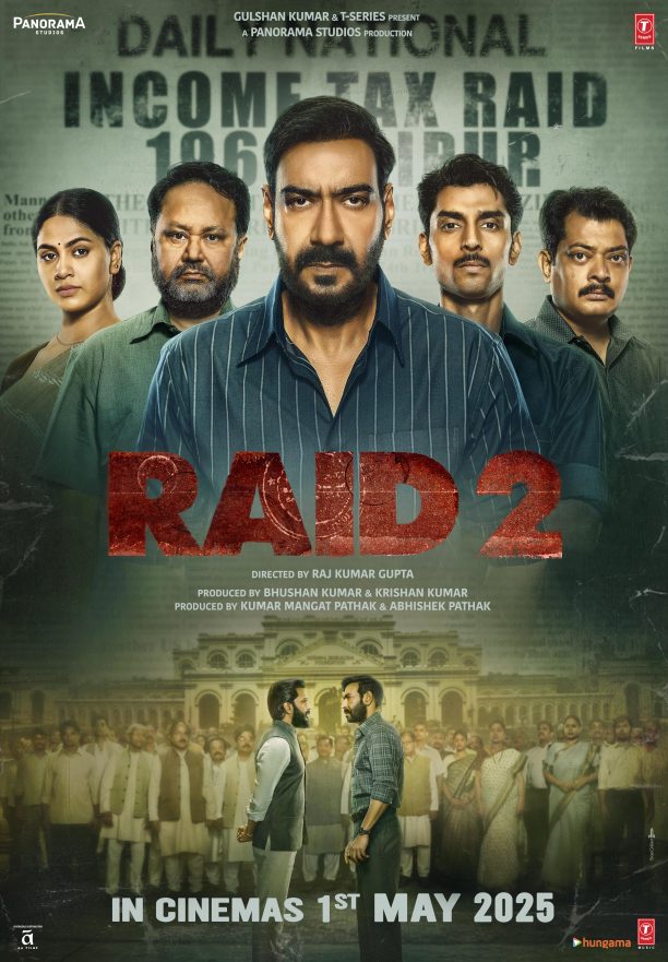 "Raid 2 (2025) Movie Poster – Hindi Political Drama Starring Ajay Devgn | Download & Watch in Full HD"